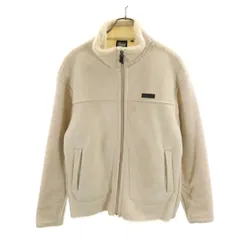 FIRSTDOWN ファーストダウン フェイクムートン切替 フリースジャケット M ホワイト メンズ 古着