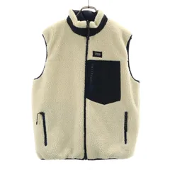 TAION タイオン リバーシブル ダウンベスト M アイボリー ボア キルティング メンズ 古着