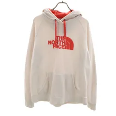 THE NORTH FACE ノースフェイス 長袖 スウェットパーカー XL ホワイト系 プルオーバー 裏起毛 レディース 古着