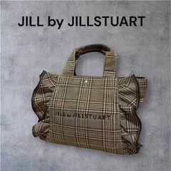 JILL by JILLSTUART フリル トートバッグ 小 チェック柄　ブラウン系 ジルバイ