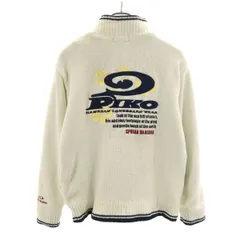 PIKO ピコ バックロゴ ニットジャケット L アイボリー レディース 古着
