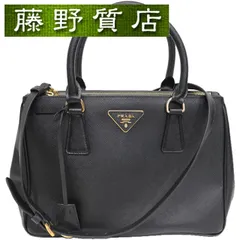 プラダ PRADA 2way トートバッグ ハンドバッグ ショルダーバッグ 斜めがけ サフィアーノ レザー 斜め掛け 黒  ブラック ゴールド金具 8350