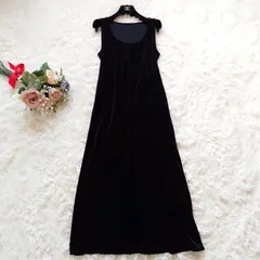 美品　フォクシー　FOXEY　デイジーベロア　DAISY VELOUR　ベロア　ロング　ワンピース　ドレス　背中あき　光沢　ブラック　黒　M　パーティー　結婚式ドレス　お呼ばれ　オケージョン　二次会