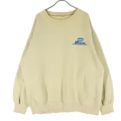 PIKO ピコ 裏起毛 プリント 長袖 トレーナー XL ベージュ メンズ 古着