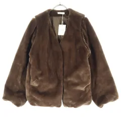 未使用 NATURAL COUTURE ナチュラルクチュール 長袖 フェイクファー ジャケット F ブラウン ナイスクラップ レディース 古着のサムネイル