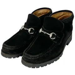 【GUCCI】グッチ ホースビット スエード ブーツ 1140067 ブラック ドレスシューズ 靴 25cm相当 メンズ レディース ユニセックス 【中古】 USED-B 【9356】のサムネイル