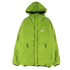 MILLET ミレー リバーシブル ワンポイントロゴ 長袖 ダウンジャケット M グリーン系 メンズ 古着