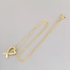 18金 K18 男女兼用 ティファニー ラビングハート ネックレス 3.07ｇ 41.5㎝ E83