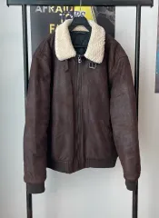 (送料無料) ZARA ザラ ディープブラウン ユニセックス ムートン ジャケット XL