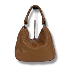 ボッテガヴェネタ　BOTTEGA VENETA ワンショルダーバッグ　イントレチャートレザー　ホーボーバッグ　ブラウン　ヴィンテージ