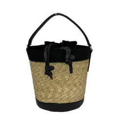 GIANNICHIARINI(ジャンニキャリーニ/ジャンニキアリーニ) ハンドバッグ - ベージュ×黒 かごバッグ レザー