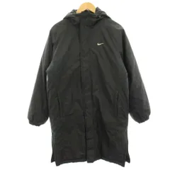 ナイキ NIKE ベンチコート 中綿コート ナイロン ジップアップ S 黒 ブラック フード付き /HN ■MA