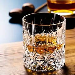 生命の剣 江戸切子 コップ 手彫り K9クリスタル ロックグラス 260ml レトロ 木箱入 高級 洋酒杯 ギフト