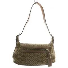 コーチ COACH ハンドバッグ ワンショルダー キャンバス レザー ミニシグネチャー 総柄 茶色 ブラウン 6332 /XZ ■GY11