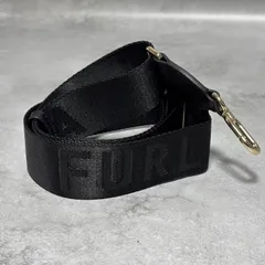 FURLA フルラ ロゴ ショルダーストラップ ブラック 黒 ゴールド金具 付け替え用 バッグストラップ 単品 レディース