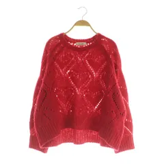 ココディール COCO DEAL 24AW ハート柄編みニット セーター 長袖 ワイド 2 レッド /MY ■OS