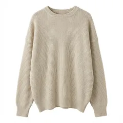 【新品タグ付き】ニット セーター XXLサイズ ベージュ系 ゆったりシルエット ユニセックス 男女兼用