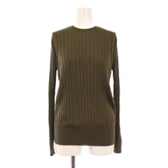 スローン SLOANE 18Gシルクワイドリブ長袖クルーネック ニット ストレッチ 薄手 ワンカラー 2 カーキ /BB