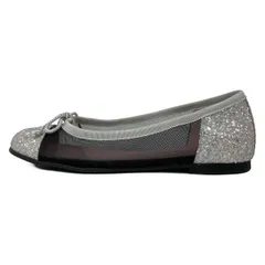 Pretty Ballerinas(プリティバレリーナ) フラットシューズ 35 レディース美品  - 黒×ライトグレー×マルチ メッシュ/リボン