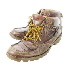 クラークス clarks ショートブーツ レザー 革 レースアップ モカシン 外羽 ロゴ ワーク 7 25.0cm 茶 ブラウン /CK8 ■GY99