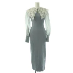 エイミーイストワール eimy istoire 23AW レースカラーコンビニットワンピース 長袖 ロング F ライトブルー /NR ■OS