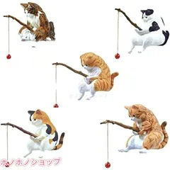 釣り猫 置物 フィギュア インテリアのサムネイル