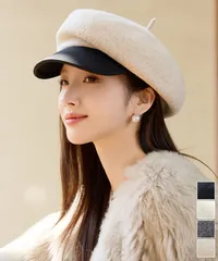 キャスケット 帽子 レディース 小顔見え