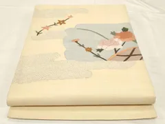 平和屋着物▼明綴れ　太鼓柄袋帯　籬草花文　金糸　正絹　逸品　未使用　CABC4435dy