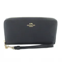 コーチ COACH ロング ジップ アラウンド ウォレット 長財布 小銭入れあり レザー 黒 ブラック /KW ■GY11