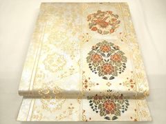 V3354 ○高級 正絹 唐織 六通 袋帯 華文 花文 - メルカリ