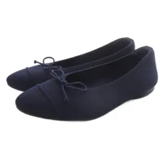 ビバイア アーモンドトゥ フラットシューズ パンプス 36 紺 ネイビー
