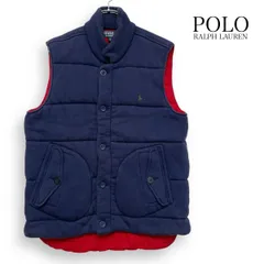 R2631 / 90s POLO RALPH LAUREN ポロ ラルフローレン コットン 中綿 ベスト ネイビー サイズL