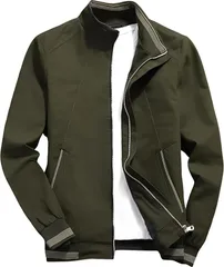 aspersio アスペルシオ ブルゾン ジップアップ ジャンパー メンズ アウトドア ジャンバー ma-1 ma1 防寒 暖かい アッタカ 防風 裏地 花柄 長袖 ながそで ナガソデ ミリタリー ジャケット コート (カーキ,  M)