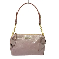 miumiu(ミュウミュウ) ショルダーバッグ美品  - ピンク サイドリボン/ミニバッグ レザー