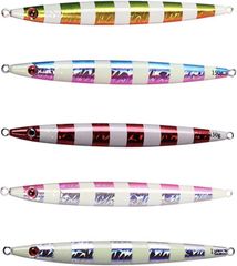 Akira Trading 5-Color Set Lure Metal Jig Long Cast Luminous Freshwater and Saltwater Fishing Yellowtail, Amberjack, Bluefish, Cutlassfish, Seabass, Tuna, Flounder, Yellowtail, Trout, Bonito, Slow Jigging (200g)