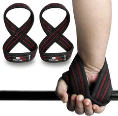 Being fit Beingfit ストラップ 8の字 リストストラップ 筋トレ・ウェイトリフティング・ジムトレーニング用 男女兼用 (RED,  Medium)のサムネイル