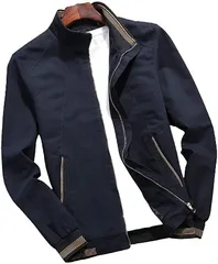 aspersio アスペルシオ ブルゾン ジップアップ ジャンパー メンズ アウトドア ジャンバー ma-1 ma1 防寒 暖かい アッタカ 防風 裏地 花柄 長袖 ながそで ナガソデ ミリタリー ジャケット コート (ネイビーブルー,  XL)