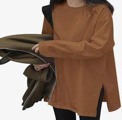 新品】HANRO 長袖S カットソー ルームウェア綿ナイトウエア 少し 