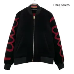 R2632 / Paul Smith ポールスミス ビッグロゴ ジップアップ ブルゾン ウール ジャケット ブラック サイズL