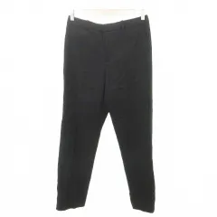 ユニクロ UNIQLO スラックス パンツ 無地 センタープレス 薄手 Lサイズ 黒 ブラック ■GY99