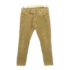 コムサイズム COMME CA ISM コーデュロイ スラックス パンツ 無地 厚手 Sサイズ 茶 ブラウン ■GY99