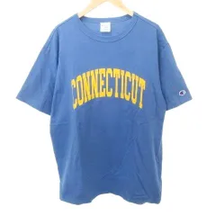 チャンピオン CHAMPION 半袖 Tシャツ ロゴ クルーネック 薄手 XLサイズ 青 ブルー
