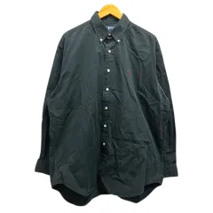 ラルフローレン RALPH LAUREN シャツ カジュアル ボタンダウン コットン ワンポイント ロゴ刺繍 長袖 L 黒 ブラック