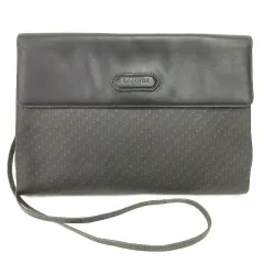 ランバン LANVIN 2WAY ショルダーバッグ クラッチバッグ ナイロン レザー 黒 ブラック ORG