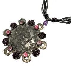 VALENZA SPORTS(バレンザスポーツ) ネックレス - シルバー×ピンク ビジュー/ビーズ