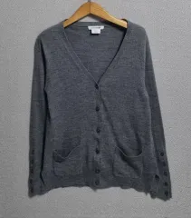 実寸 XS (44) LACOSTE ラコステ グレー ニット カーディガン (薄手)