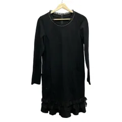 Leilian(レリアン) ワンピース サイズ11 M レディース美品  - 黒 長袖/ロング/チェーン