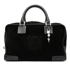 ロエベ アナグラム アマソナ36 ブラック スウェード レザー レディース LOEWE【1-0246846】