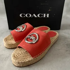 COACH コーチ サンダル G5129 サンダル エスパドリーユ オレンジ 橙 サイズ6 23cm相当