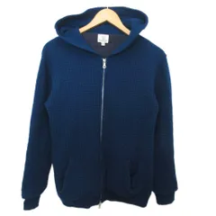 B&Y ユナイテッドアローズ BEAUTY&YOUTH ビューティー&ユース パーカー フーディ ジップアップ ワッフル生地 M 青 ブルー 1228-105-0369 ■YHS5のサムネイル